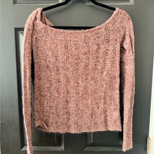 Cozy Maroon Knit Off Shoulder